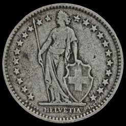 Switzerland 1914 Silver 2 Francs Obverse