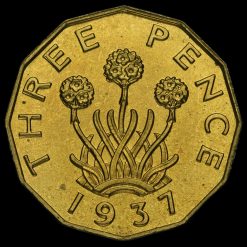 1937 George VI Brass Proof Threepence Reverse