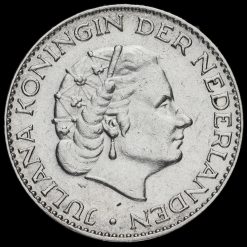 Netherlands 1956 Juliana Silver 1 Gulden Obverse