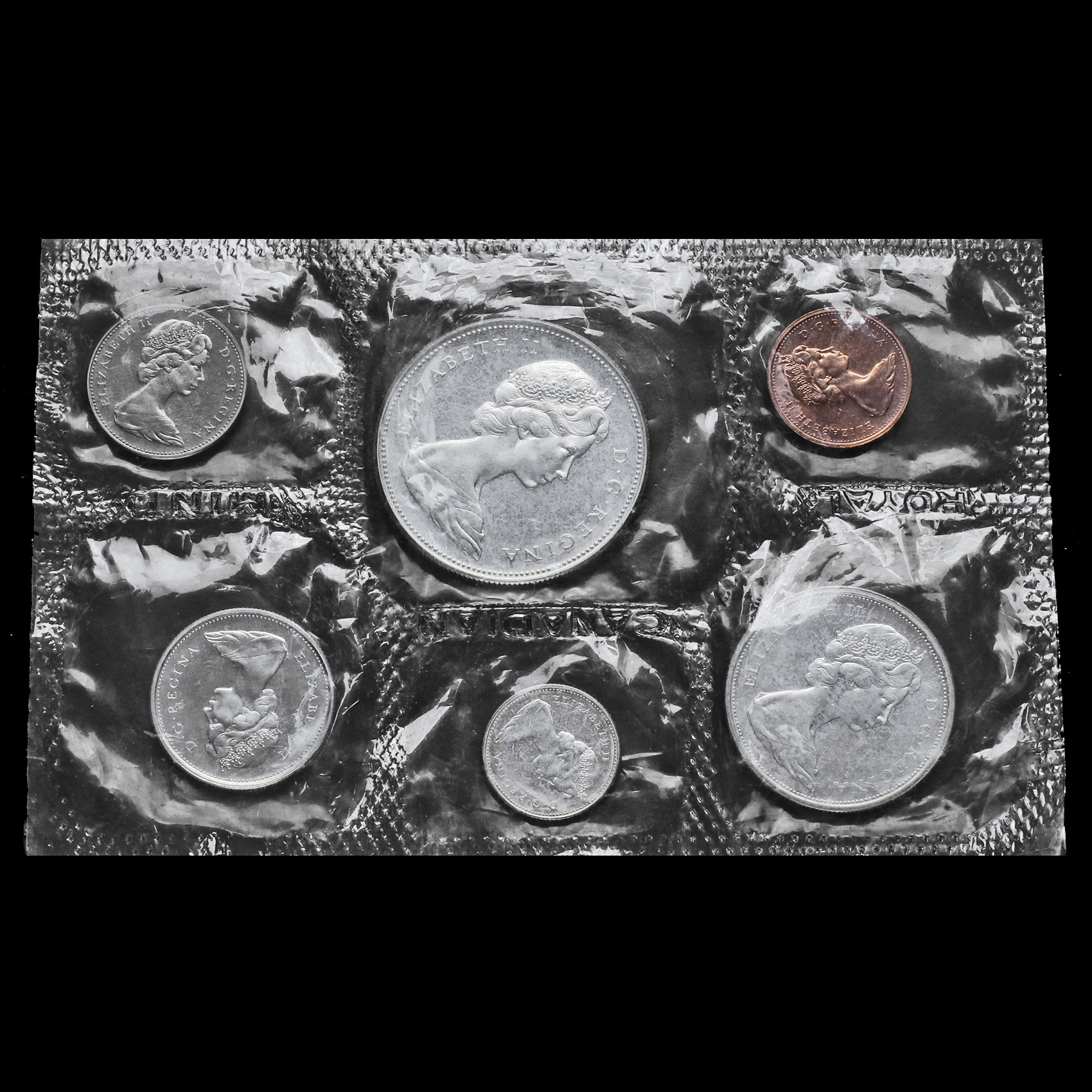 Canada 1967 Silver 6 Coin Year Set in Original Sealed Pack Obverse