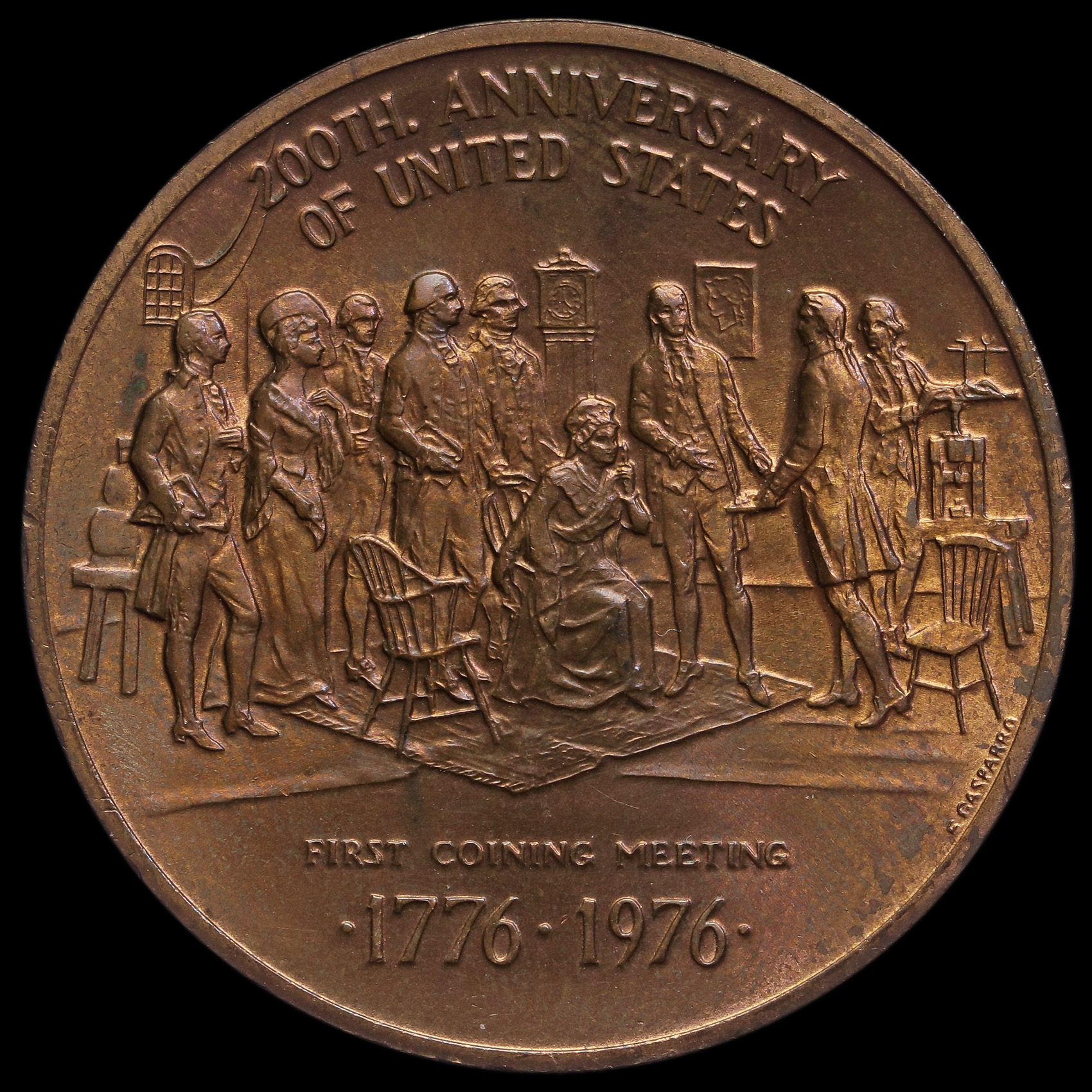 USA 1976 Bicentennial Of Independence Commemorative Bronze Medal Obverse